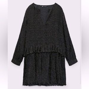Black Dot Dress Zara Loose Fit